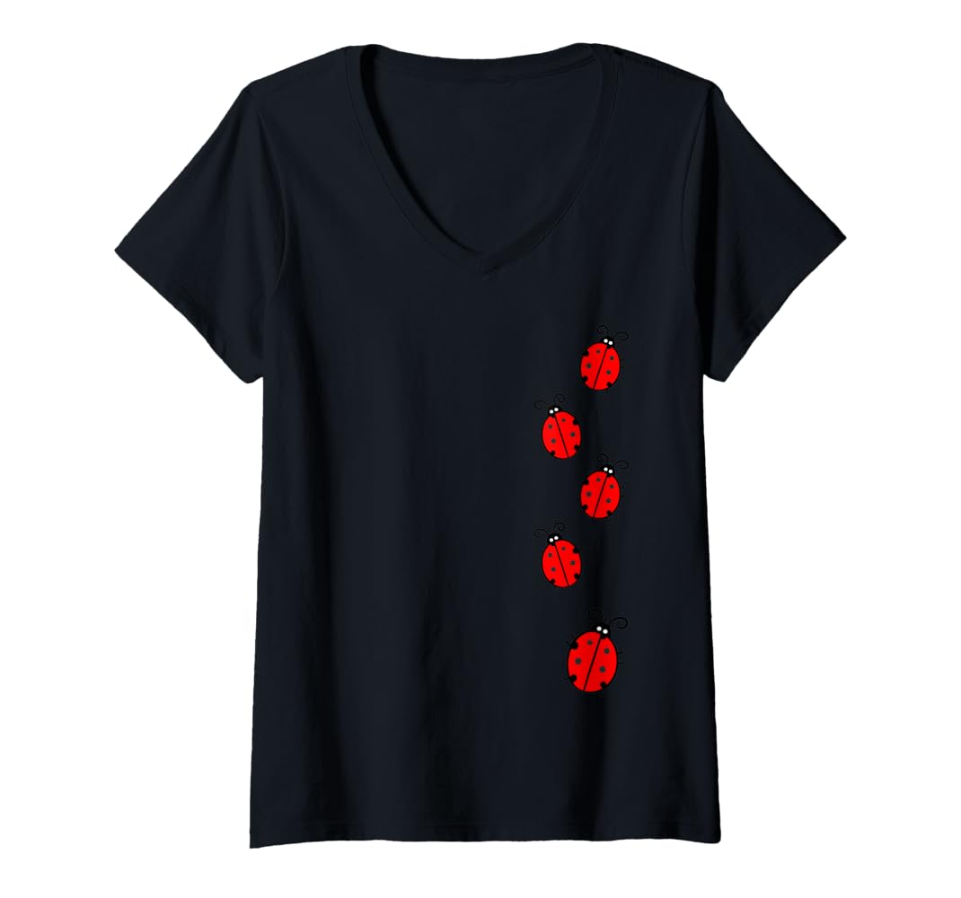 【SALE】レディバグ コットンTシャツ Amazon.com: Womens Lady Bug Red & Black Spotted Beetle